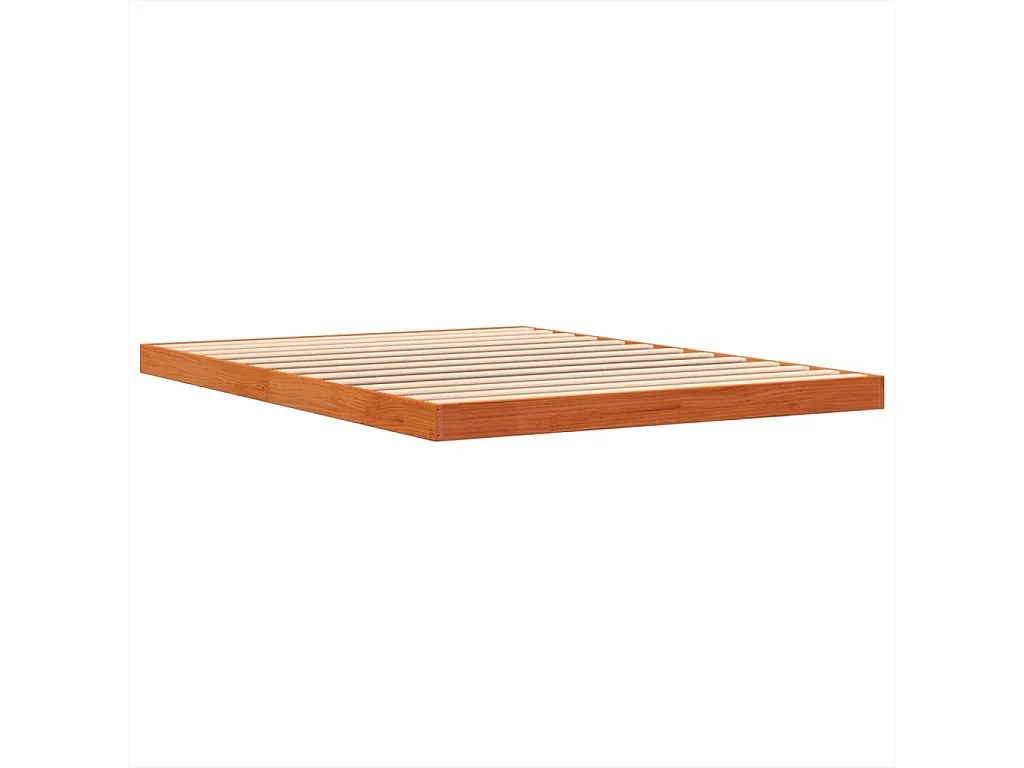 Cadre de lit sans matelas cire marron 140x190cm bois pin massif