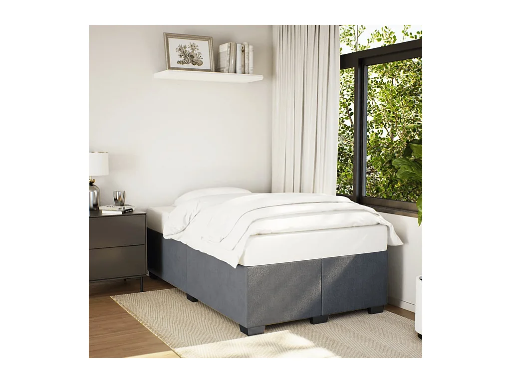 Cadre de lit sans matelas gris foncé 120x200 cm velours