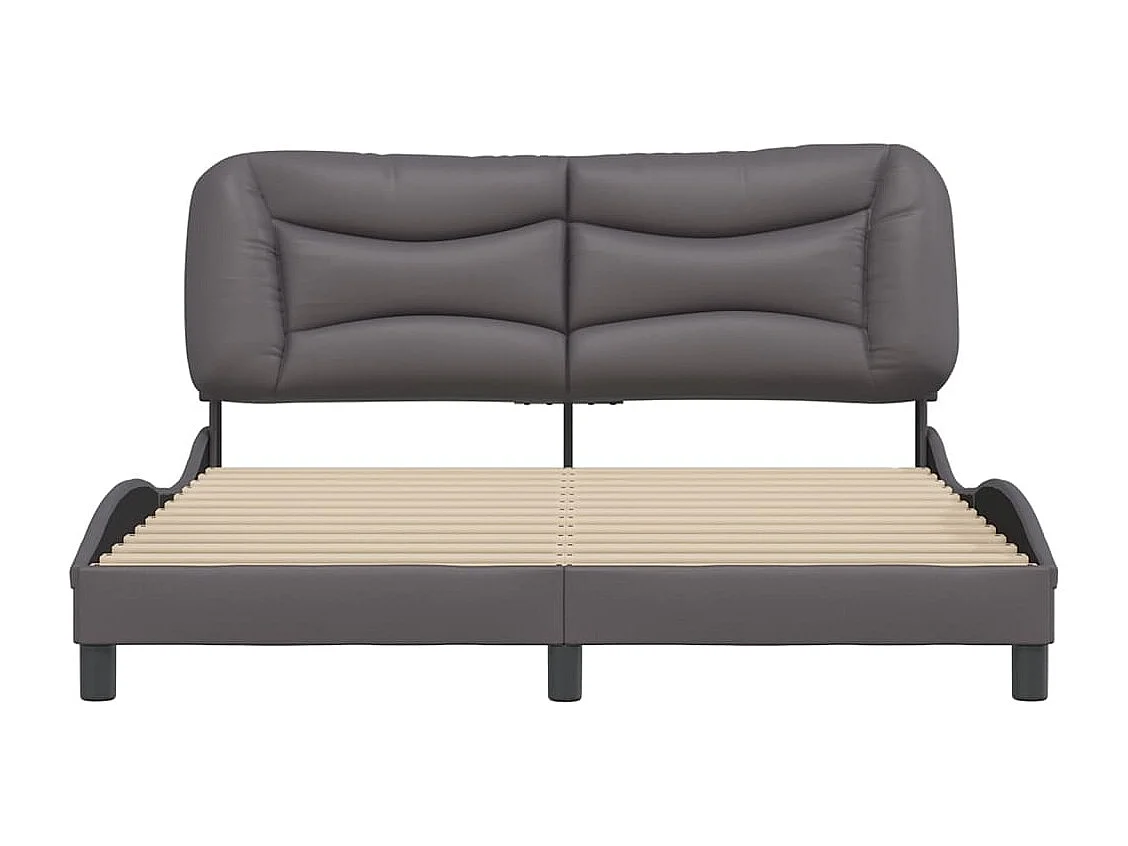 Cadre de lit sans matelas gris 160x200 cm similicuir
