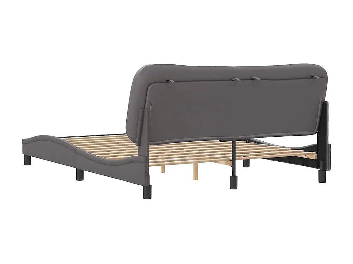 Cadre de lit sans matelas gris 160x200 cm similicuir
