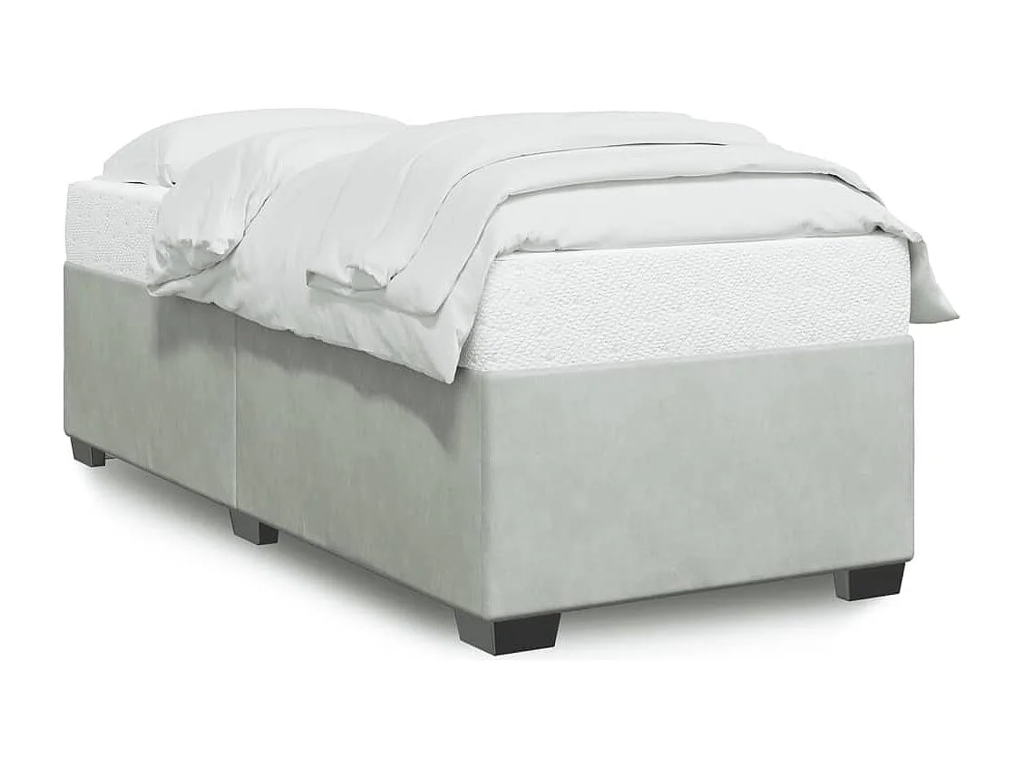 Cadre de lit sans matelas gris clair 90x200 cm velours