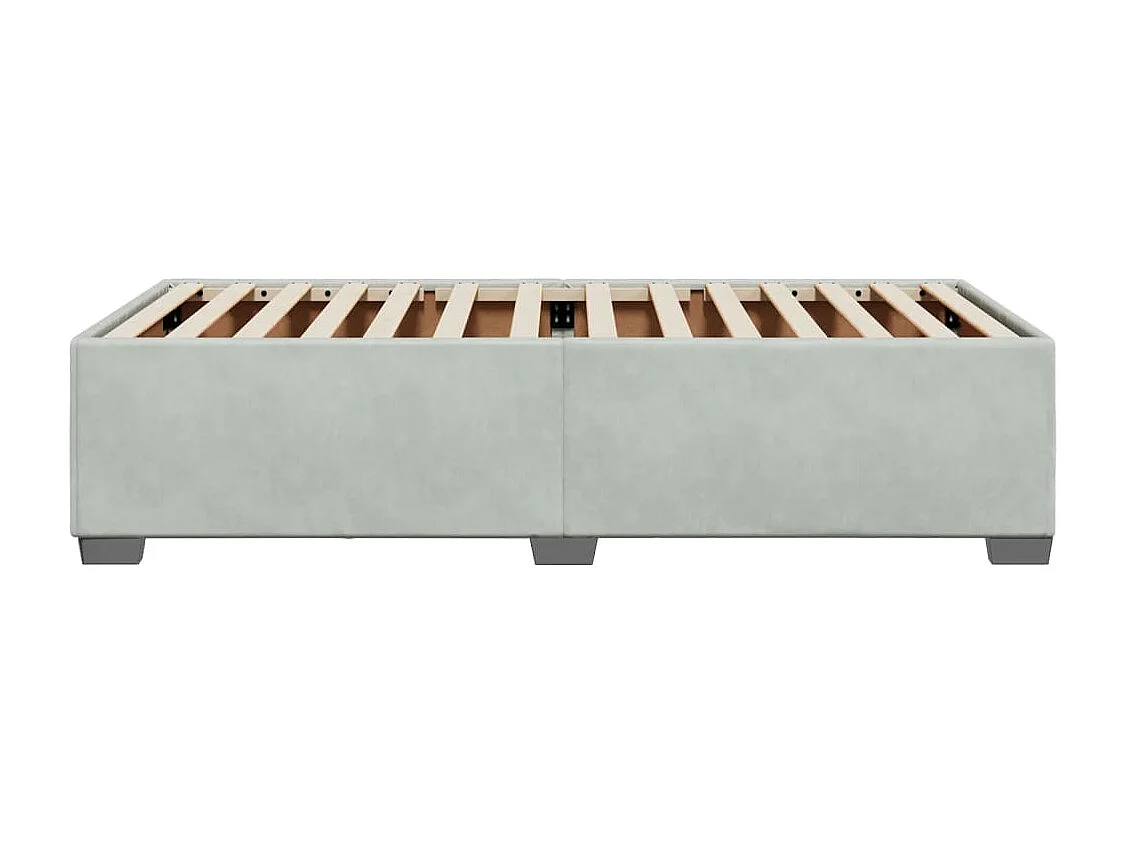 Cadre de lit sans matelas gris clair 90x200 cm velours