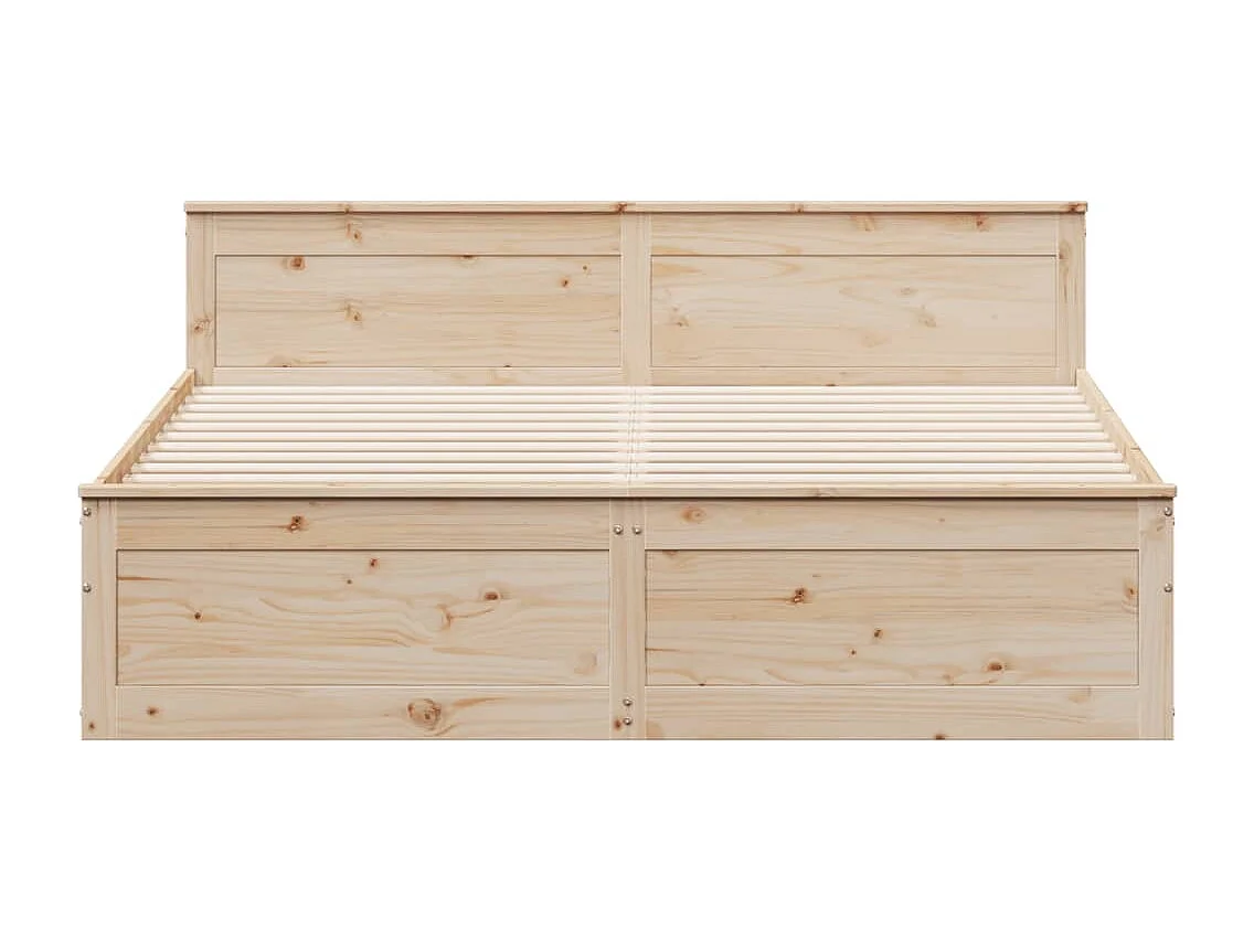 Cama sem colchão com cabeceira 180x200 cm pinho maciço branco