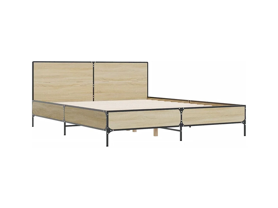Cadre de lit sans matelas chêne sonoma 140x190 cm