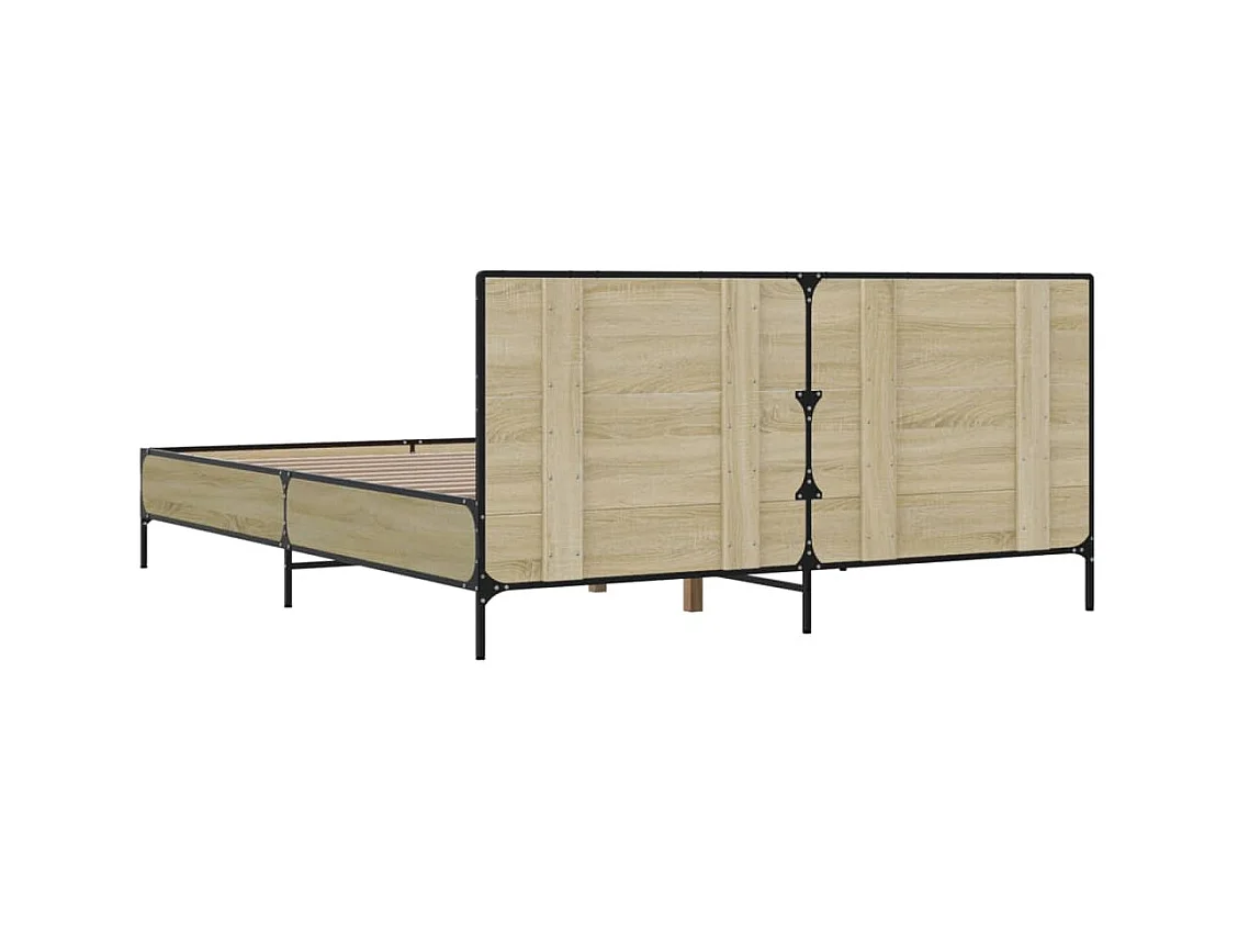Cadre de lit sans matelas chêne sonoma 140x190 cm