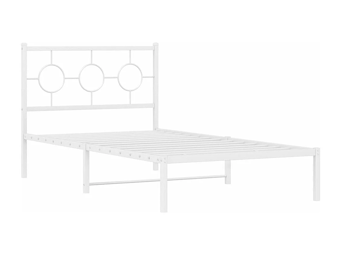 Giroletto con Testiera Metallo Bianco 100x190 cm
