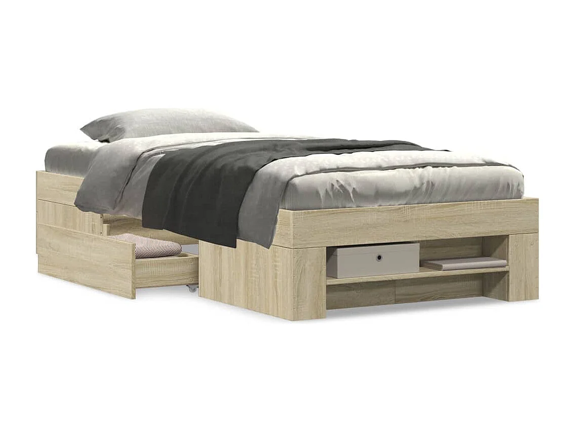 Estrutura cama s/ colchão derivados de madeira carvalho sonoma