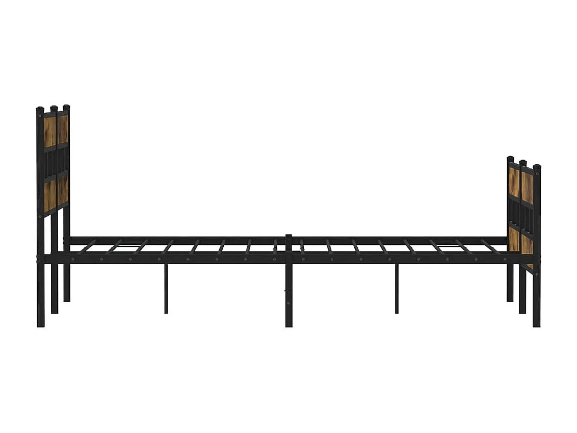 Cadre de lit en métal sans matelas chêne fumé 160x200 cm
