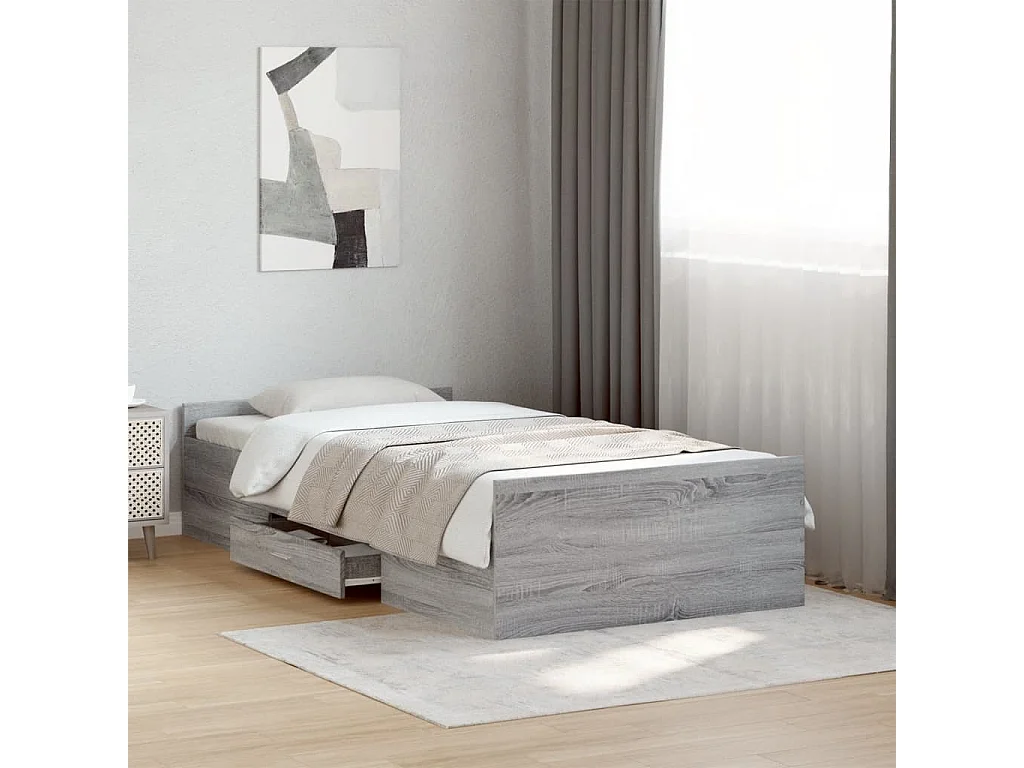 Giroletto Cassetti Grigio Sonoma 75x190 cm Legno Multistrato