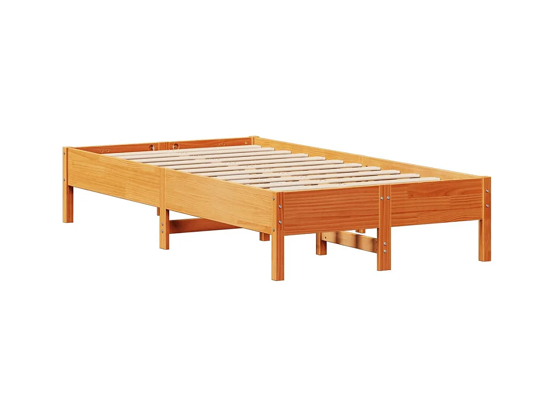 Cadre de lit sans matelas cire marron 75x190 cm bois pin massif