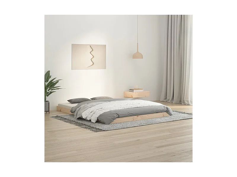 Estructura de cama madera maciza de pino 135x190 cm
