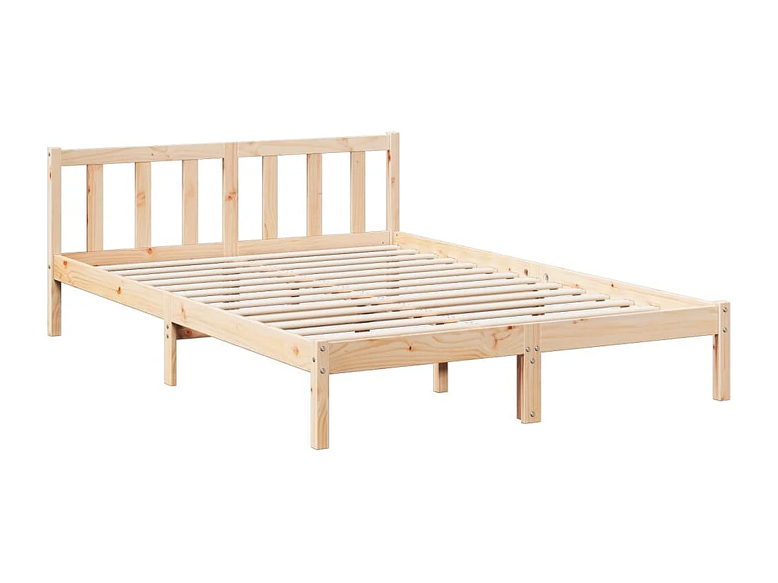Cadre de lit extra long sans matelas 140x210 cm bois massif pin
