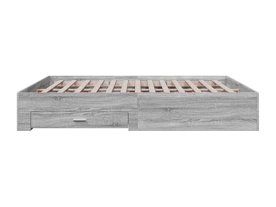 Cadre de lit avec tiroirs sans matelas sonoma gris 200x200 cm