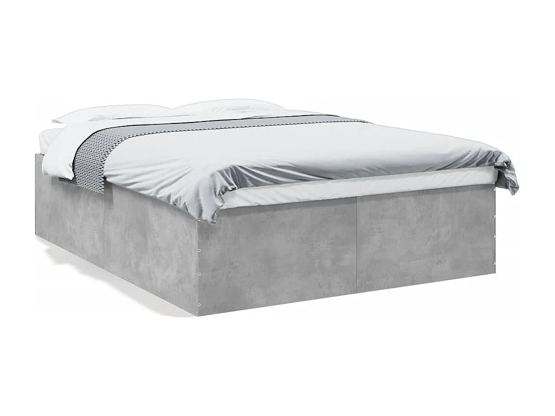 Cadre de lit sans matelas gris béton 160x200 cm