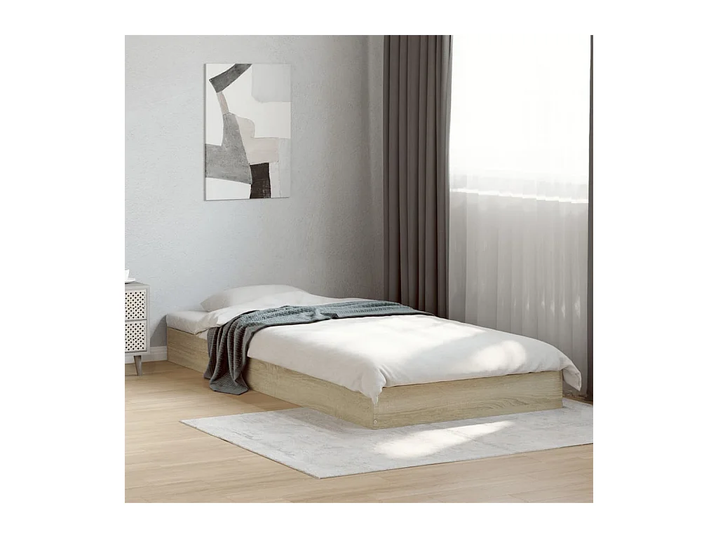Cadre de lit sans matelas chêne sonoma 75x190 cm