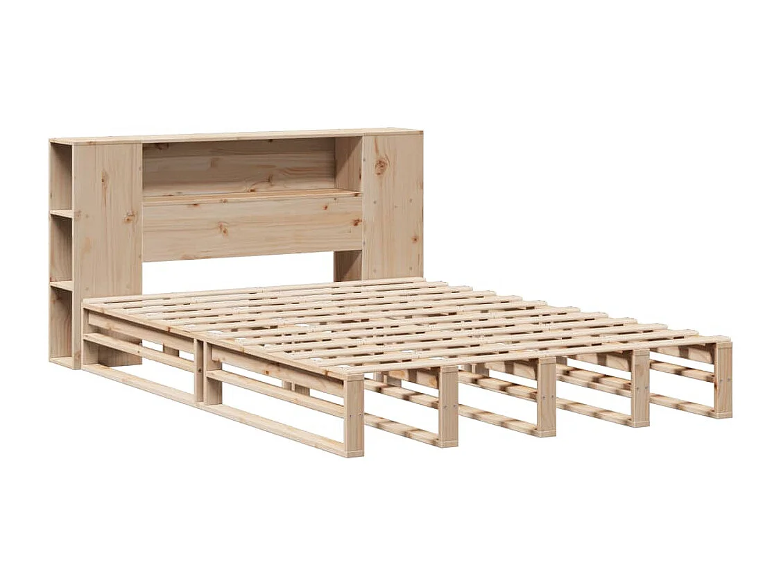 Letto Libreria senza Materasso 140x200 cm in Legno Massello