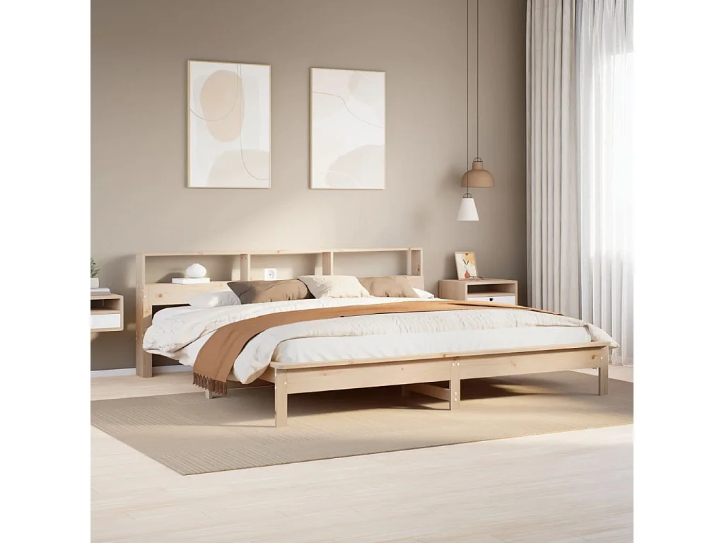 Cadre de lit sans matelas 200x200 cm bois massif de pin