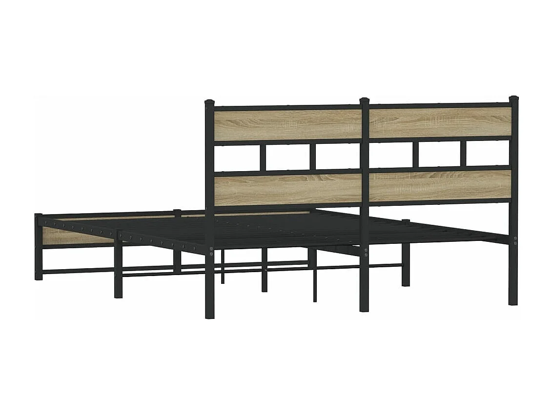 Bedframe zonder matras metaal sonoma eikenkleurig 135x190 cm