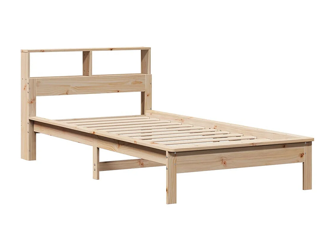 Bed met boekenkast zonder matras massief grenenhout 90x190 cm