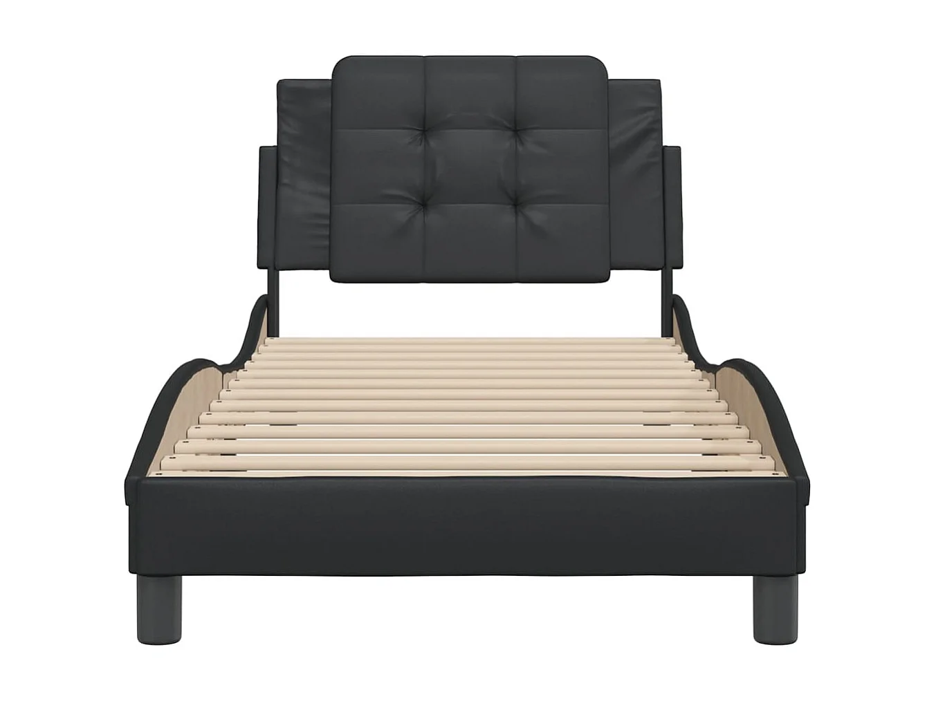 Cadre de lit sans matelas noir 90x190 cm similicuir
