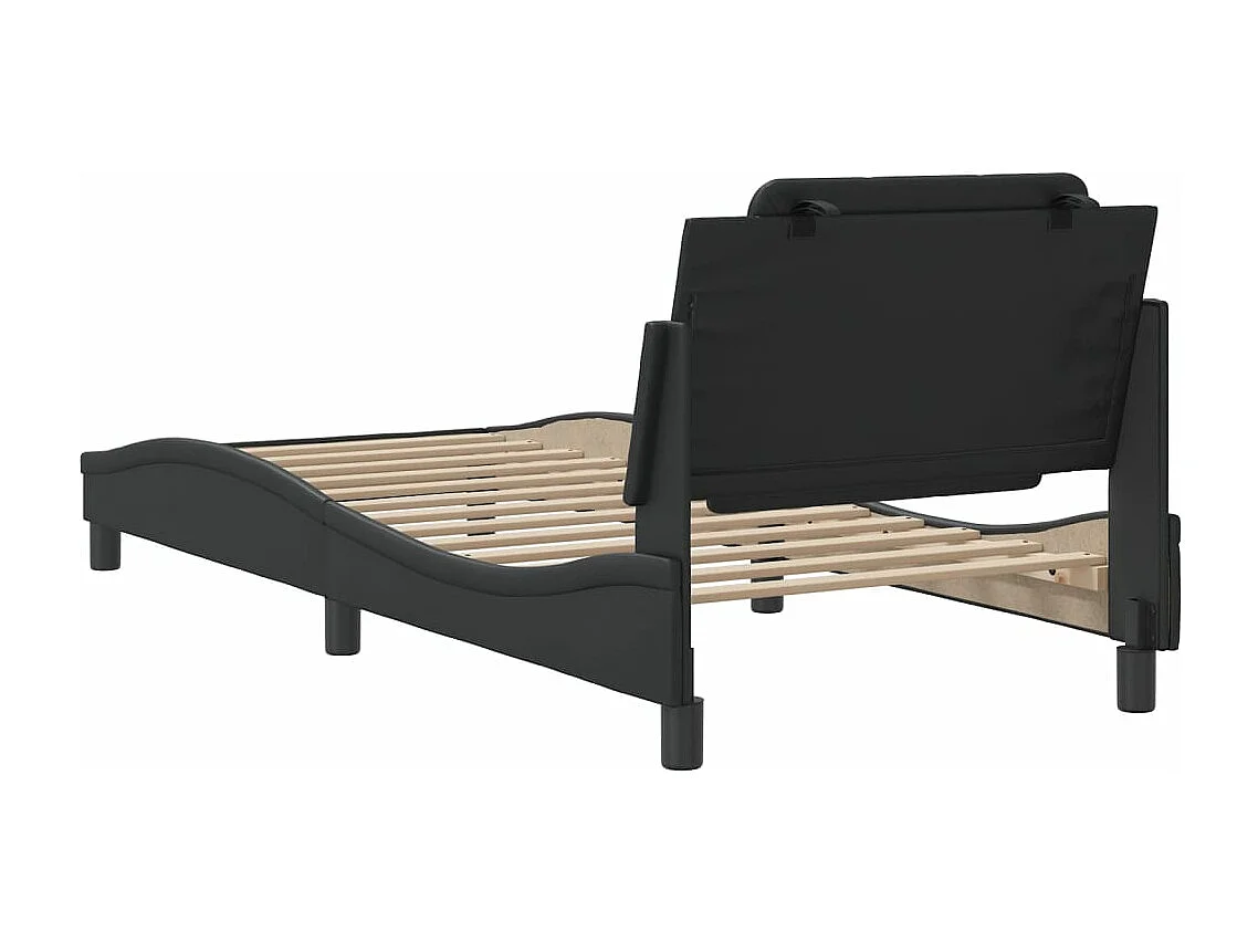 Cadre de lit sans matelas noir 90x190 cm similicuir