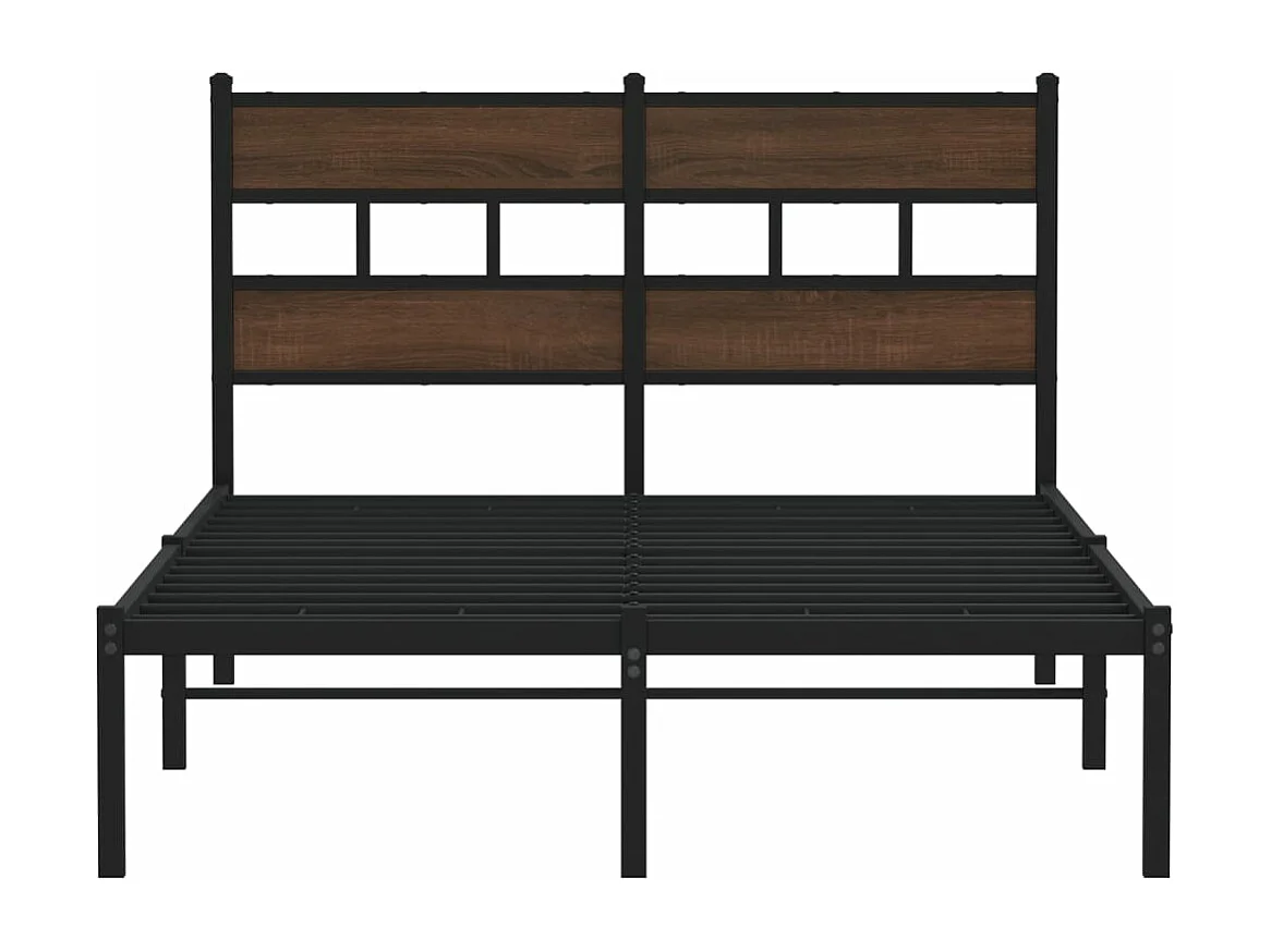 Cama sem colchão com cabeceira 120x200 cm carvalho castanho