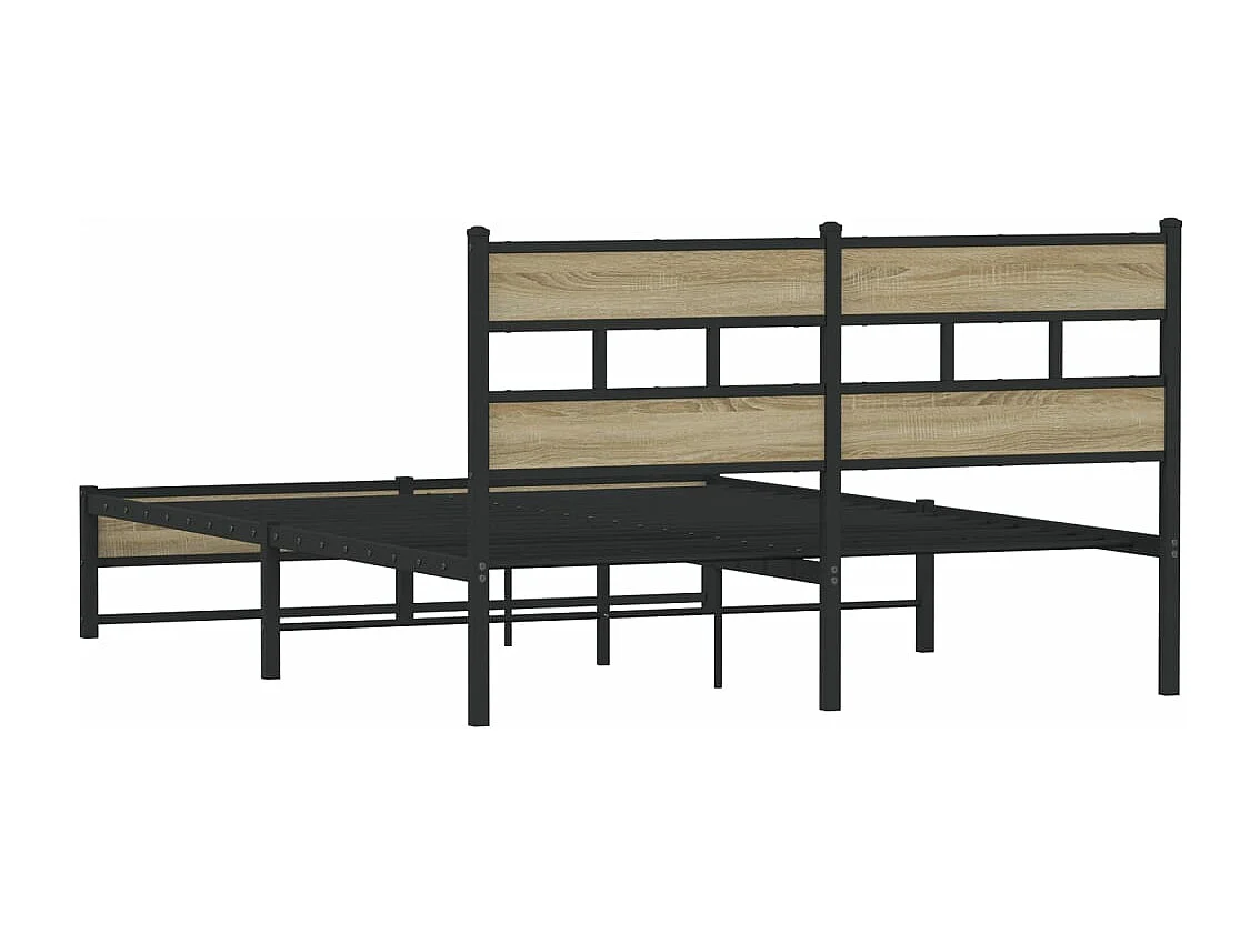 Bedframe zonder matras metaal sonoma eikenkleurig 140x200 cm