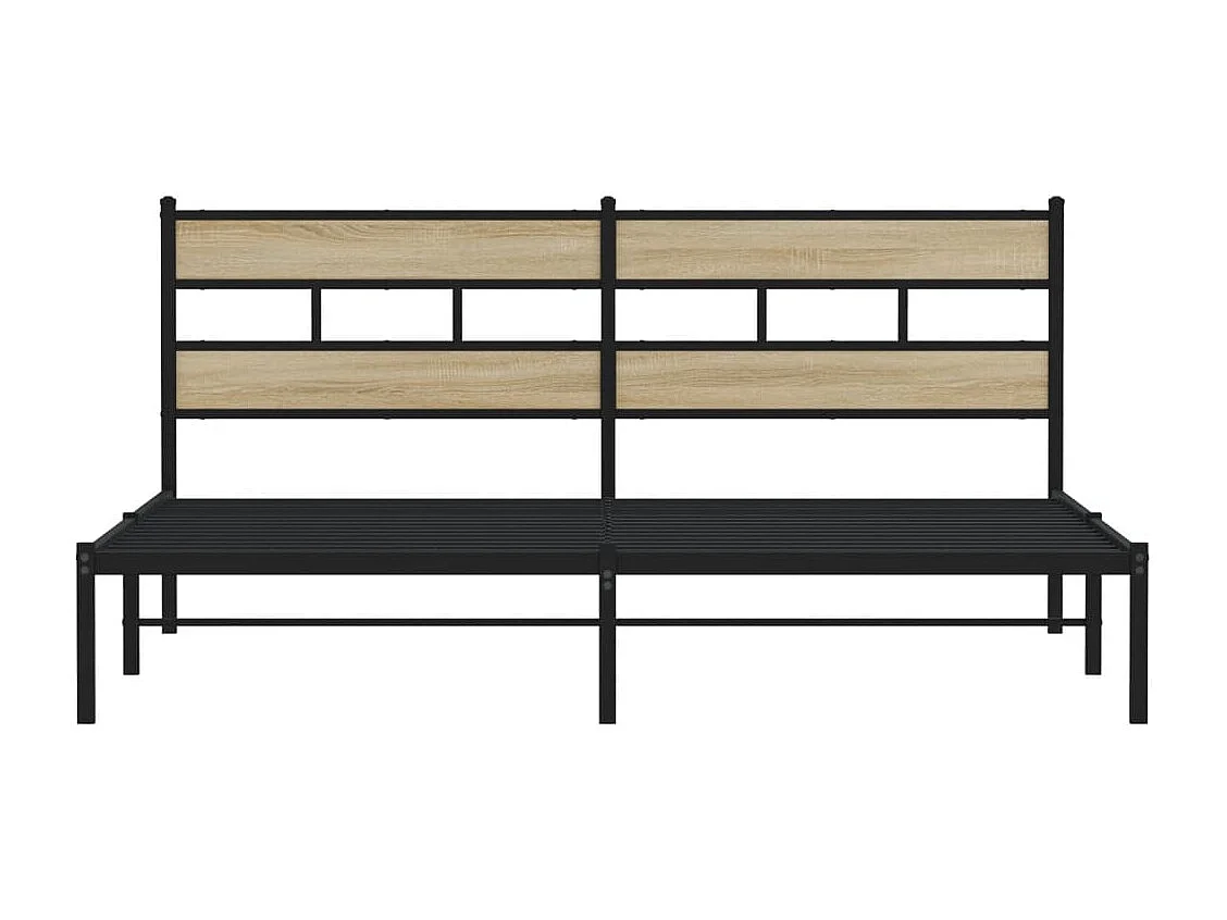 Cadre de lit en métal sans matelas chêne sonoma 200x200 cm
