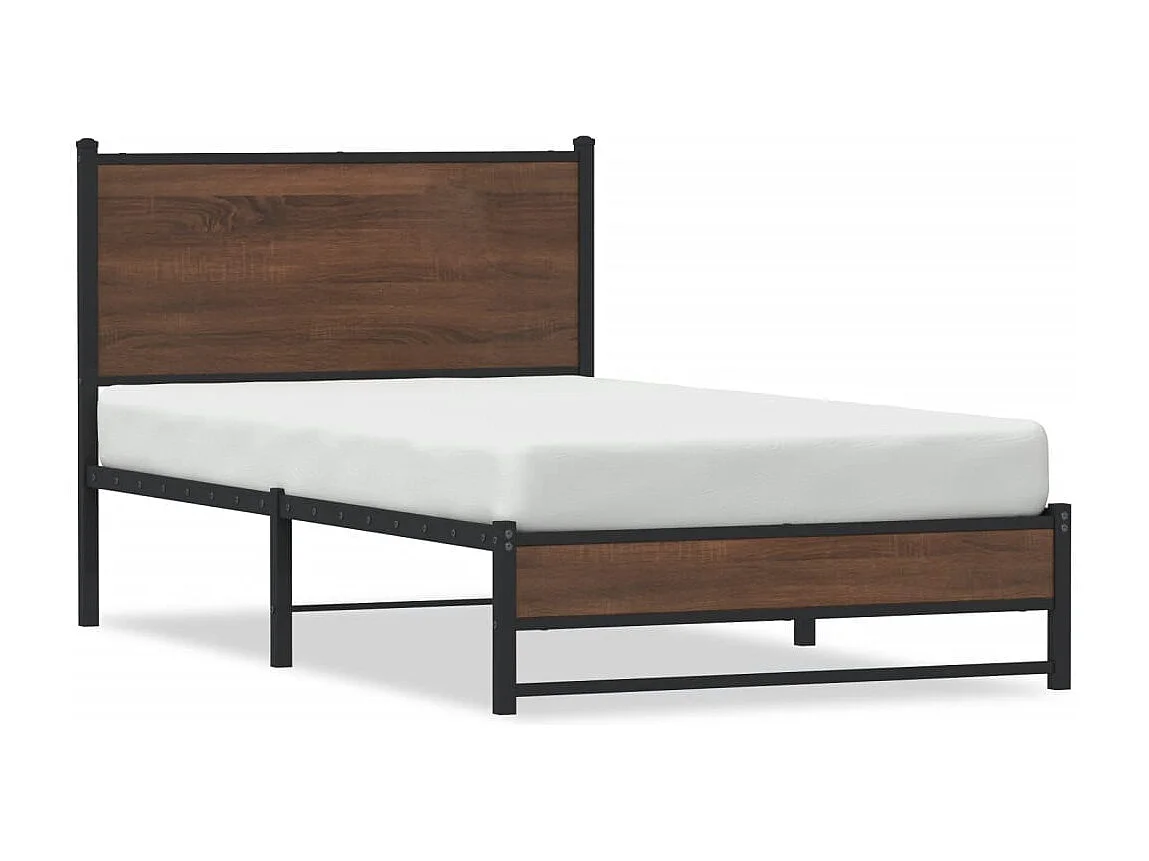 Giroletto senza Materasso in Metallo Rovere Marrone 100x200 cm