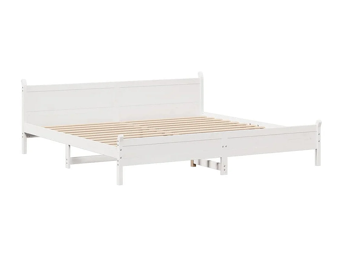 Cama sem colchão 180x200 cm madeira de pinho maciça branco