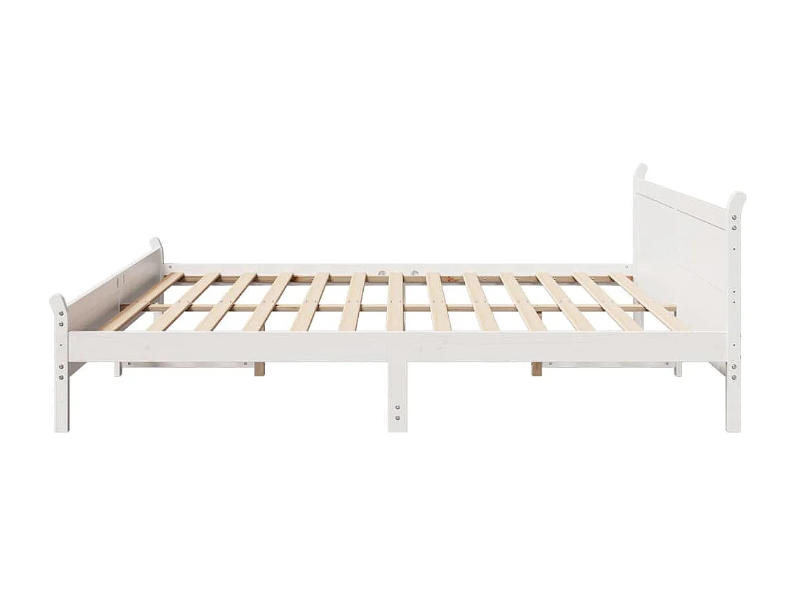 Cama sem colchão 180x200 cm madeira de pinho maciça branco