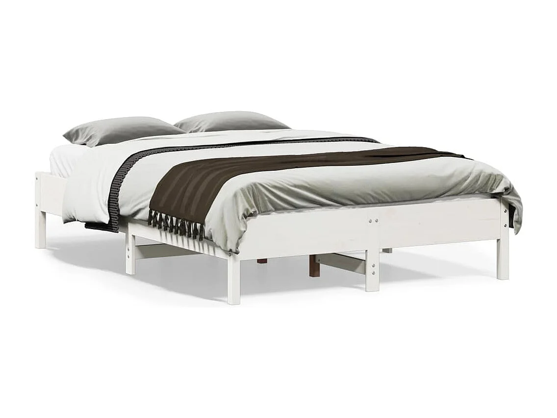 Cadre de lit sans matelas blanc 120x190 cm bois de pin massif