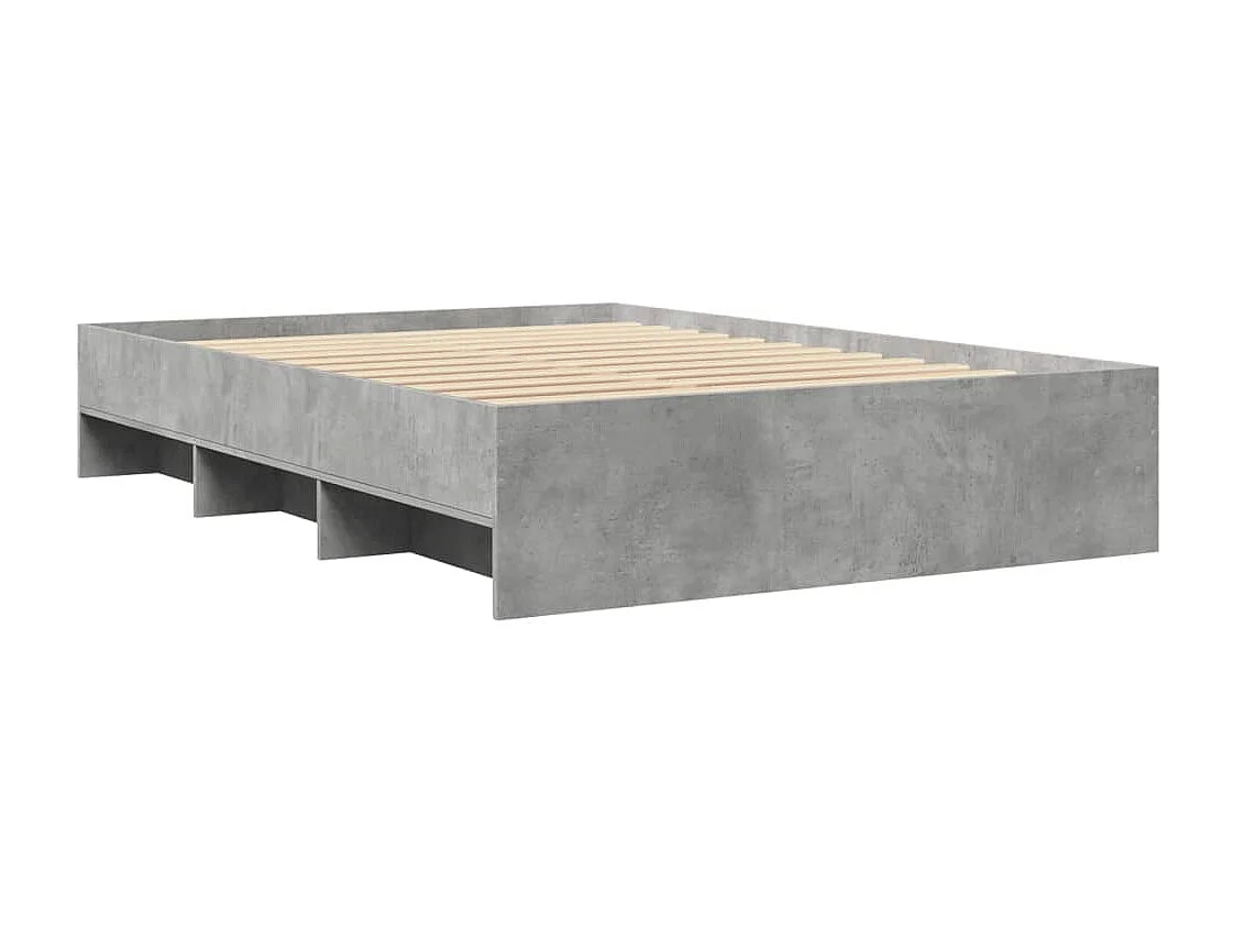 Cadre de lit sans matelas gris béton 120x190 cm bois ingénierie