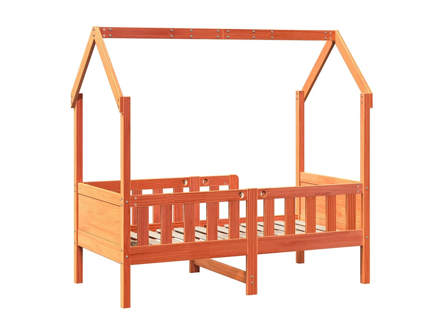 Cadre de lit d'enfants forme de maison sans matelas pin
