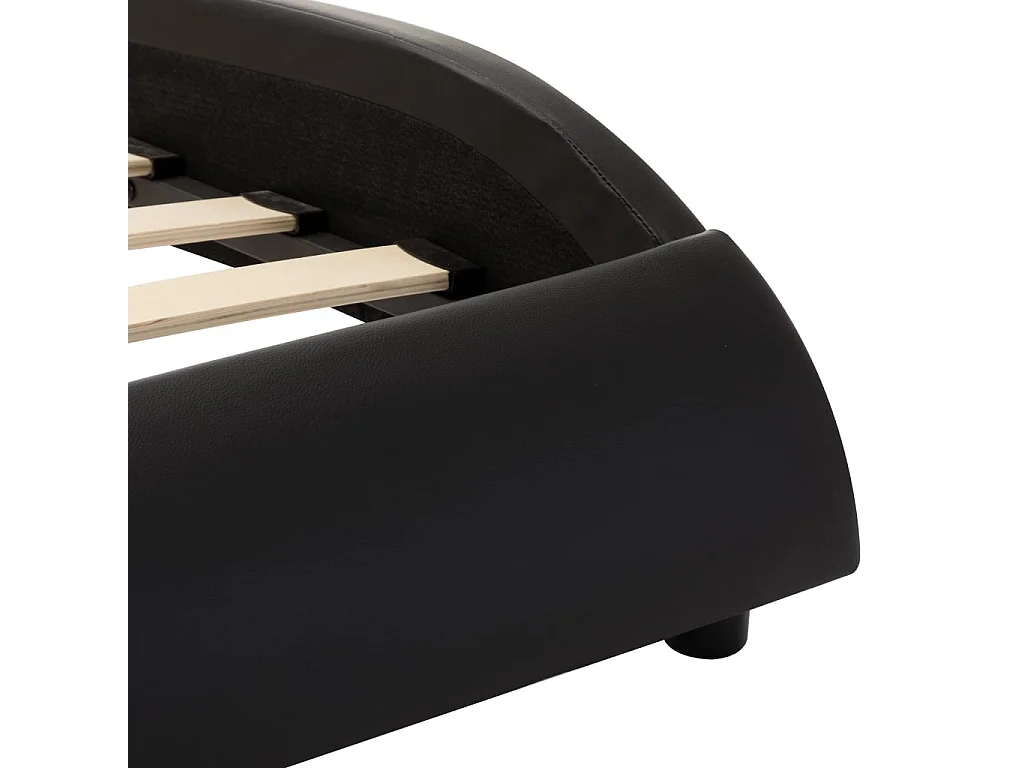 Cadre de lit sans matelas noir et blanc similicuir 180x200 cm