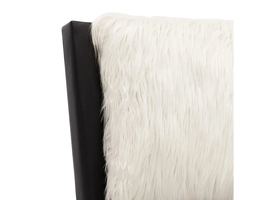 Cadre de lit sans matelas noir et blanc similicuir 180x200 cm