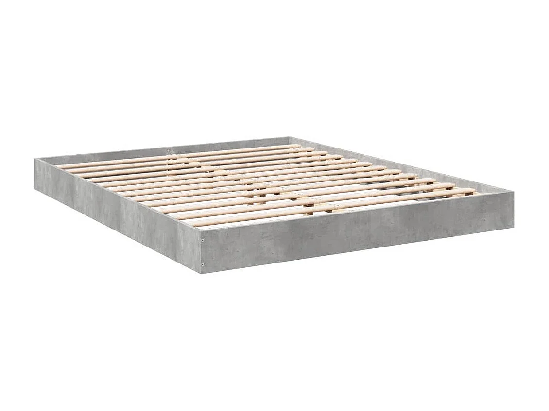 Cadre de lit sans matelas gris béton 160x200 cm