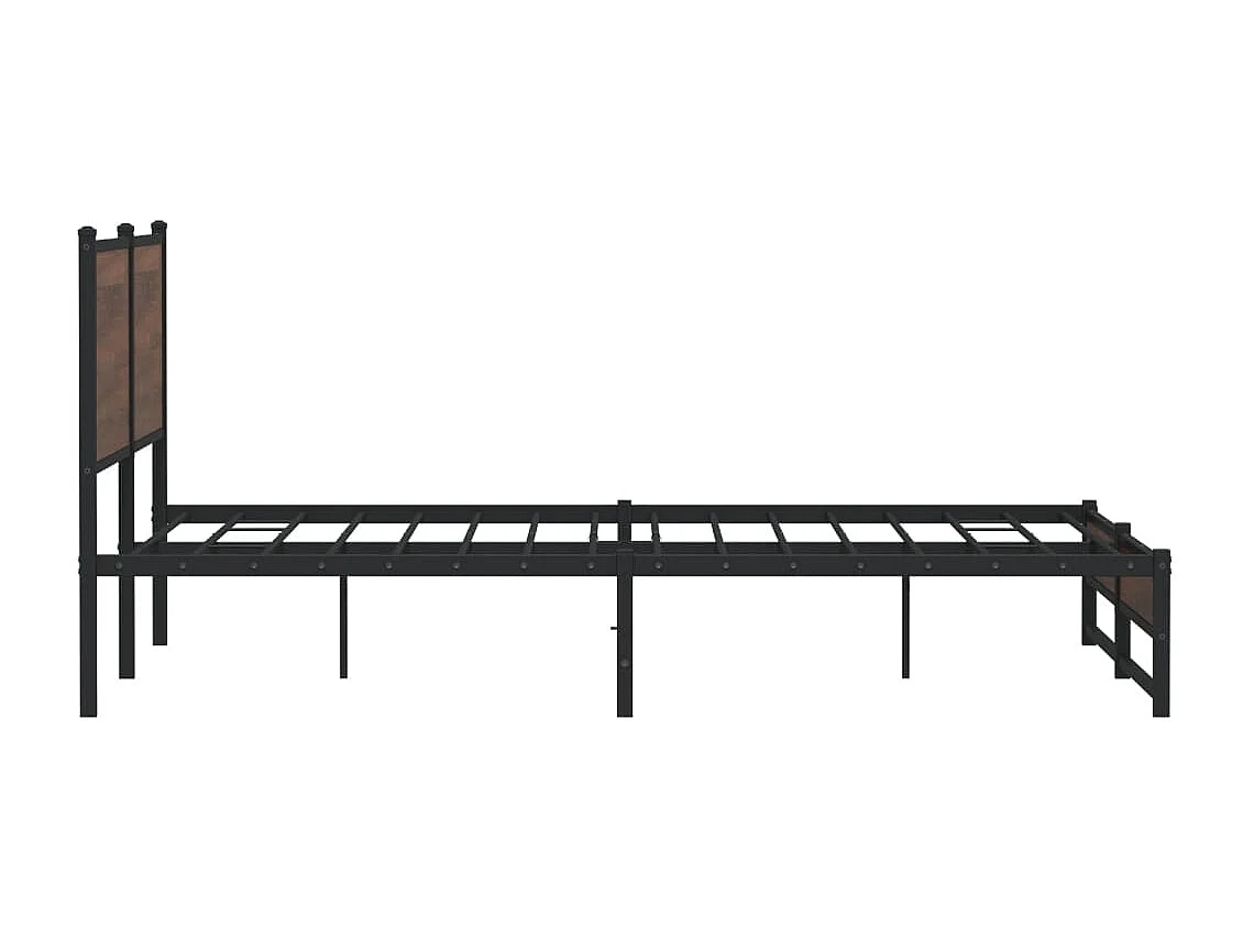 Estructura de cama sin colchón metal roble marrón 183x213 cm