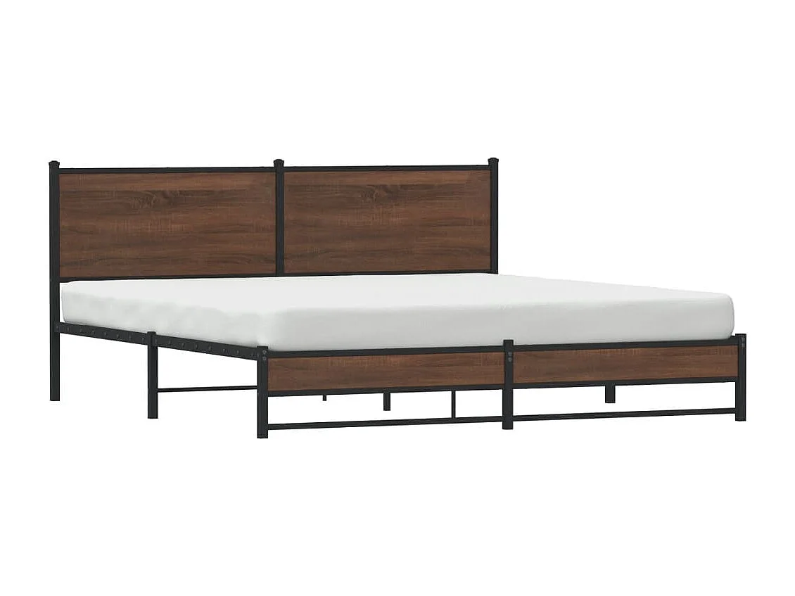 Bedframe zonder matras metaal bruin eikenkleur 183x213 cm