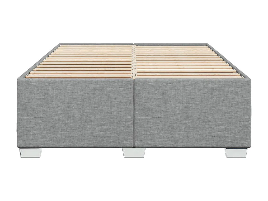 Estrutura de cama sem colchão 140x200 cm tecido cinzento-claro