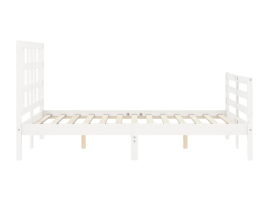 Cadre de lit sans matelas blanc bois massif