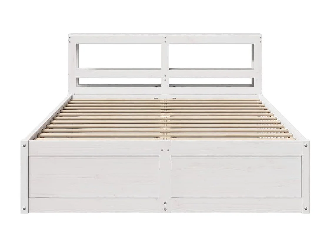 Estructura de cama con cabecero madera pino blanco 120x190 cm