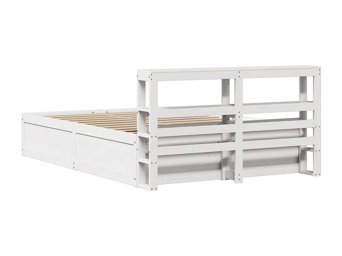 Estructura de cama con cabecero madera pino blanco 120x190 cm