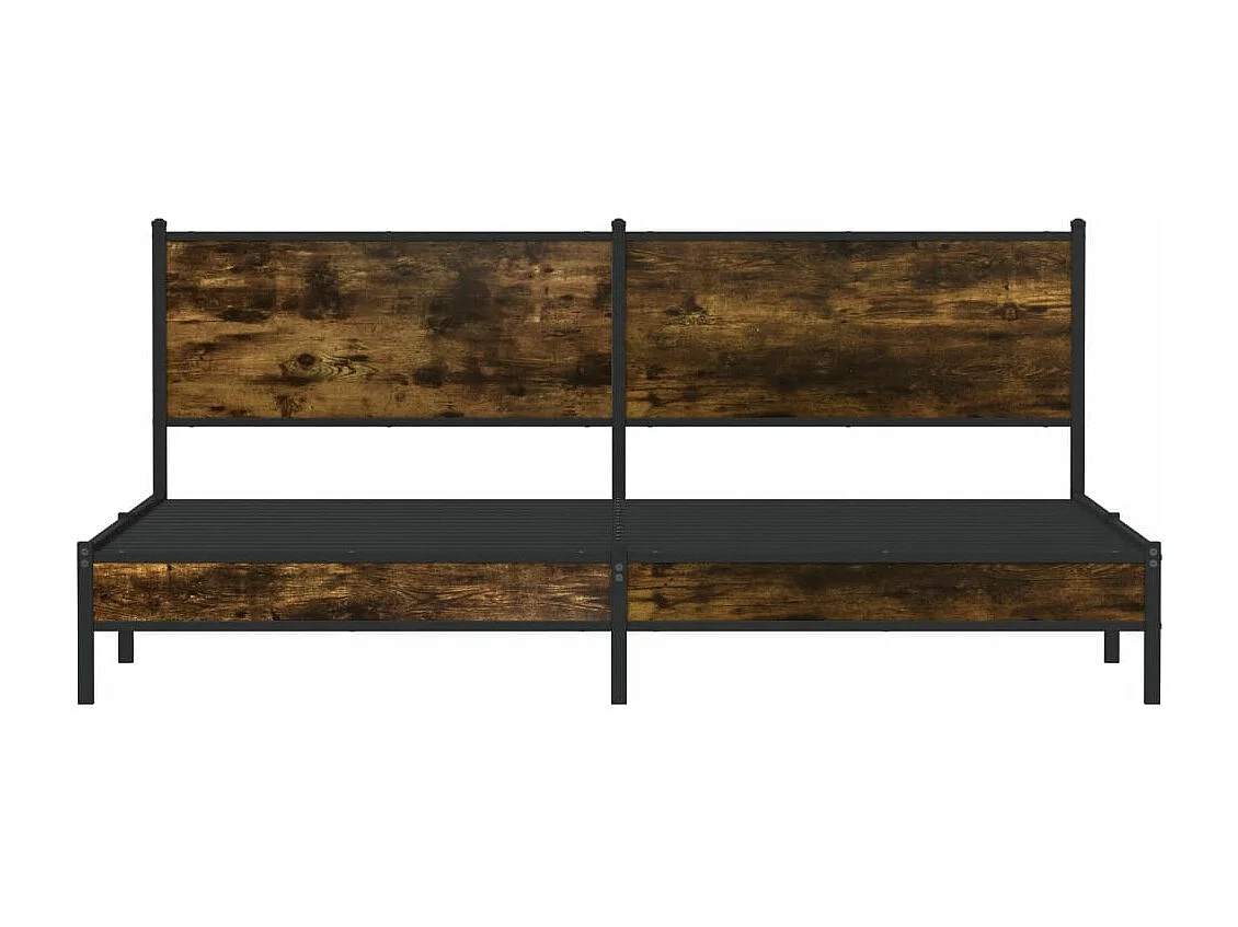 Bedframe zonder matras metaal gerookt eikenkleurig 193x203 cm