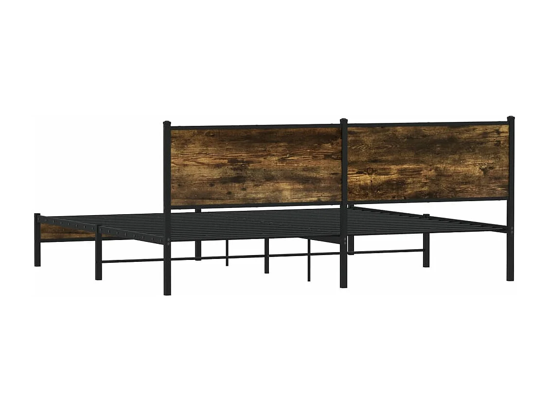 Bedframe zonder matras metaal gerookt eikenkleurig 193x203 cm