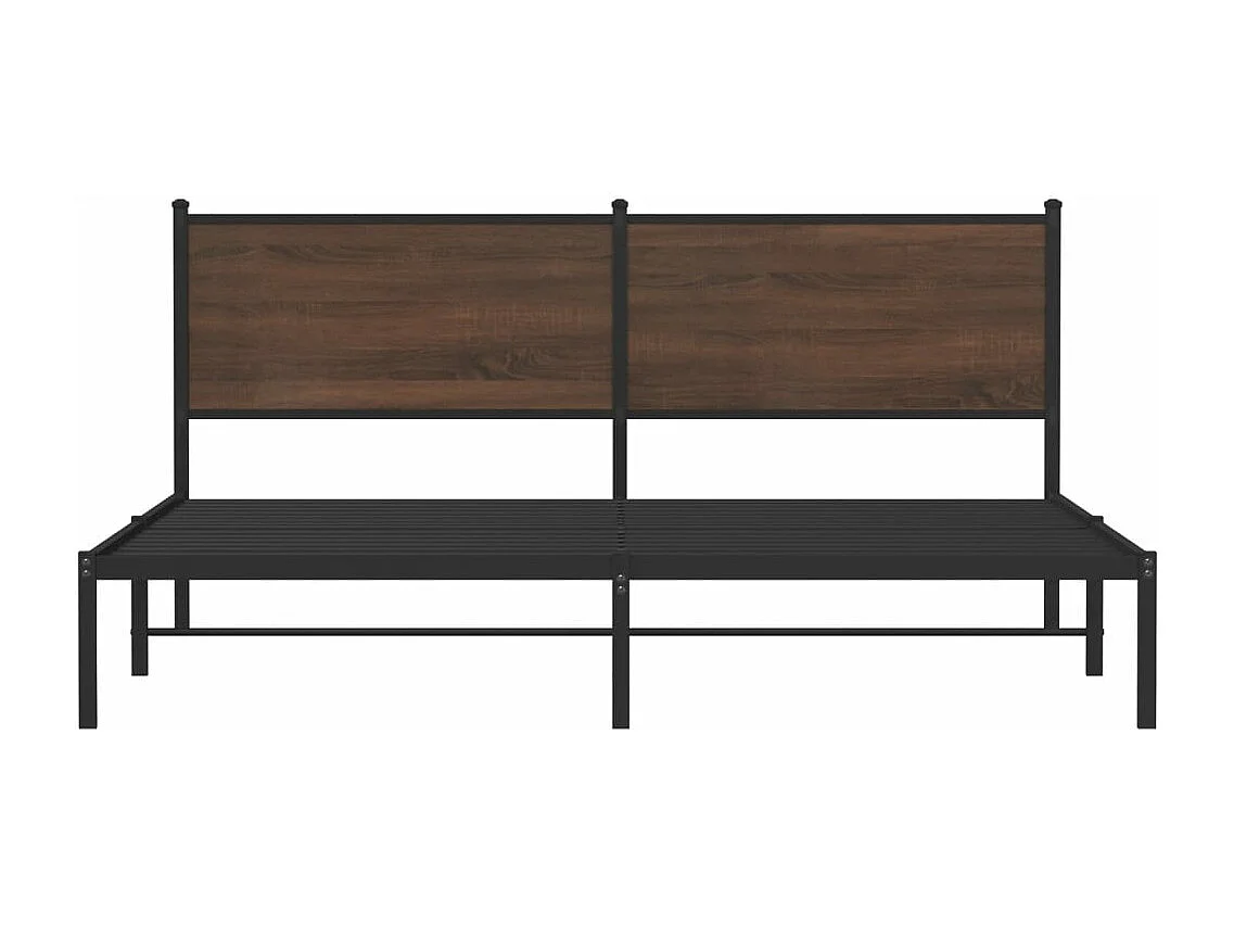 Cadre de lit en métal sans matelas chêne marron 180x200 cm