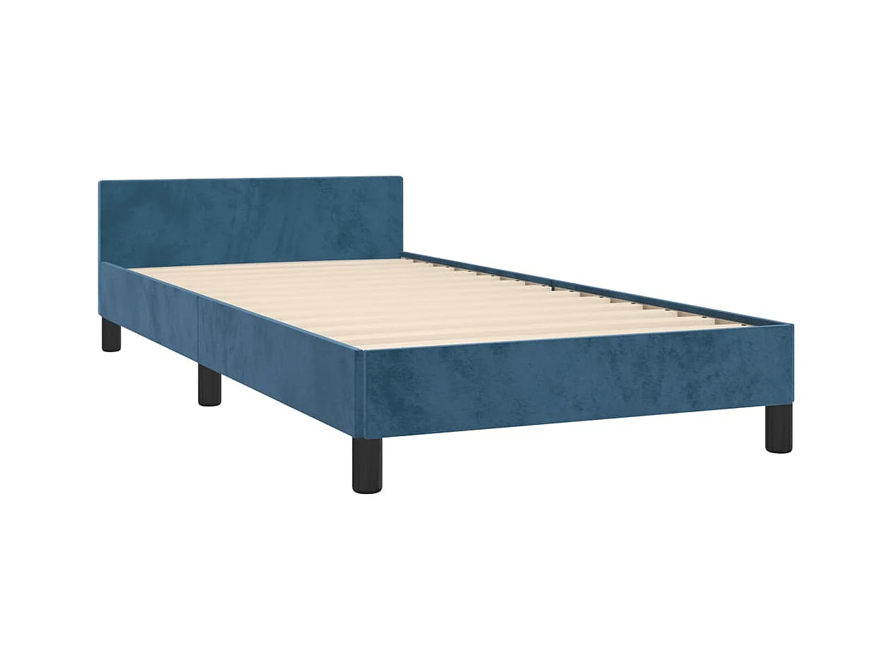 Bedframe zonder matras 90x190 cm fluweel donkerblauw