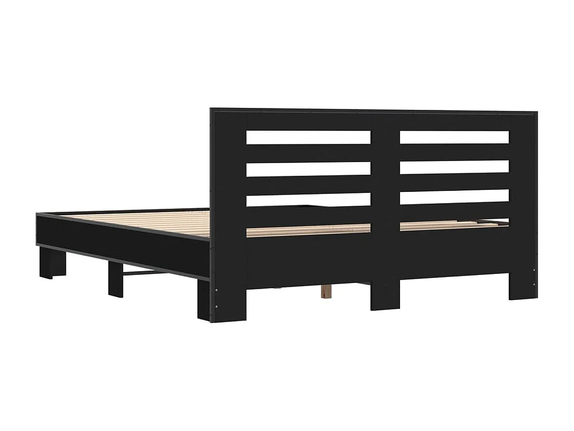 Cadre de lit sans matelas noir 150x200 cm