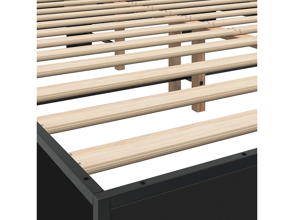 Cadre de lit sans matelas noir 150x200 cm