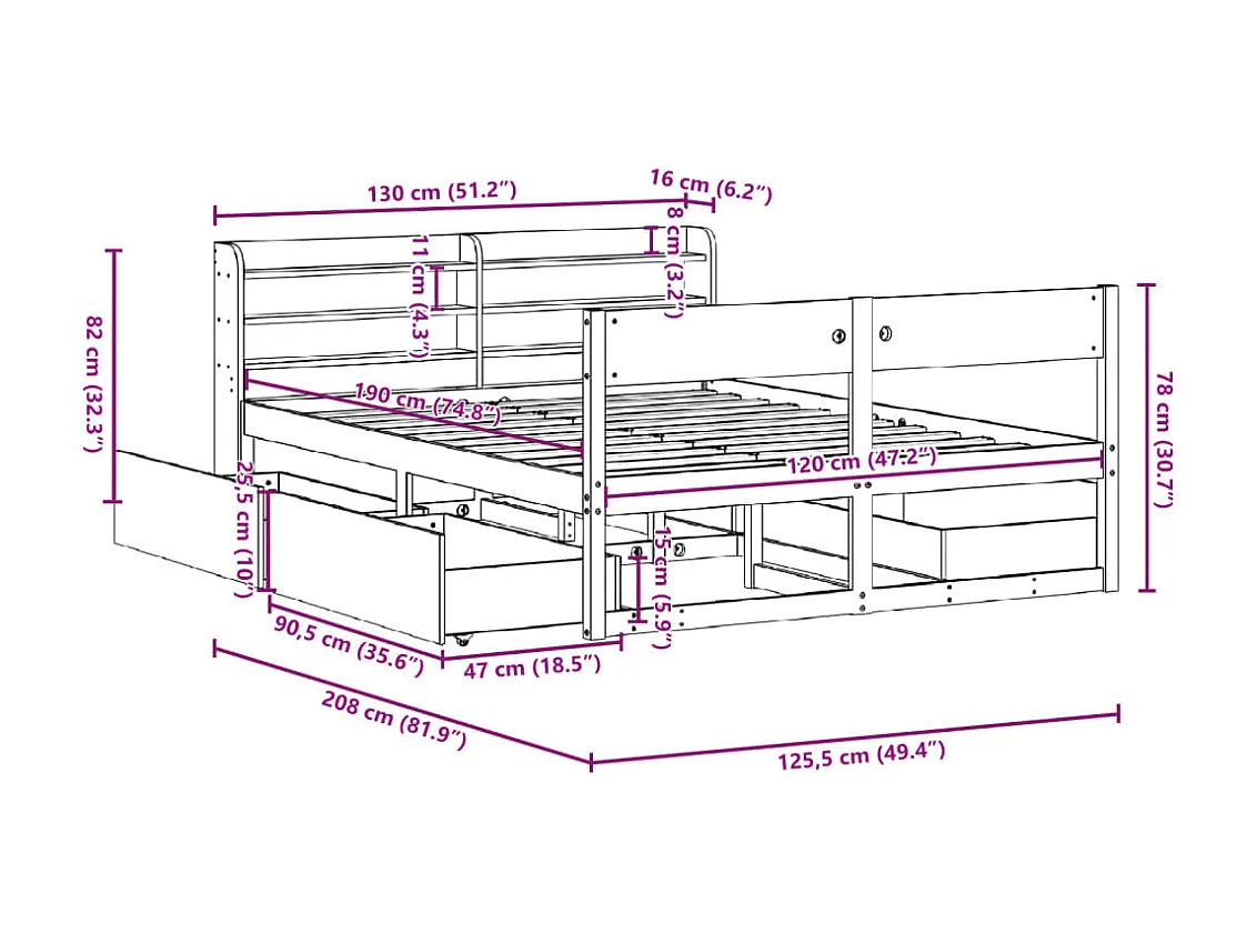 Cadre de lit sans matelas noir 120x200 cm velours